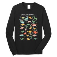 Back To School Types Of Dinosaurs Alphabet Identification Long Sleeve Shirt