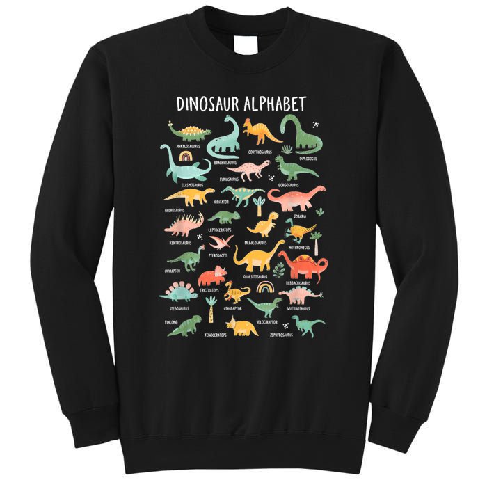 Back To School Types Of Dinosaurs Alphabet Identification Sweatshirt