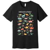 Back To School Types Of Dinosaurs Alphabet Identification Premium T-Shirt