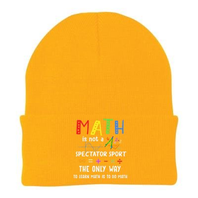 Back To School Math Is Not A Spectator Sport Math Teacher Knit Cap Winter Beanie