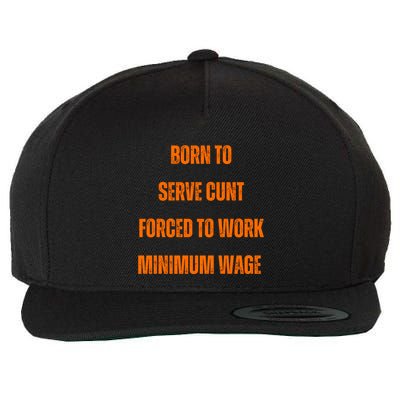 BORN TO SERVE CUNT FORCED TO WORK MINIMUM WAGE Wool Snapback Cap
