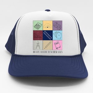 Back To School In My Math Teacher Era Retro Math Pi Day Trucker Hat