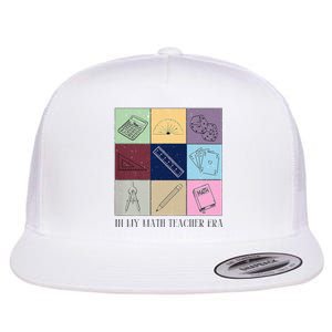 Back To School In My Math Teacher Era Retro Math Pi Day Flat Bill Trucker Hat