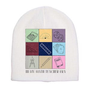 Back To School In My Math Teacher Era Retro Math Pi Day Short Acrylic Beanie