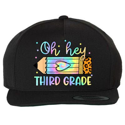 Back To School Oh Hey 3rd Grade Pencil Tie Dye Teacher Wool Snapback Cap