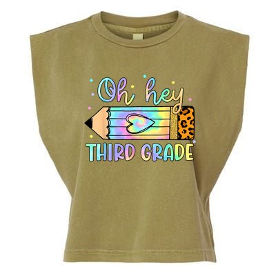 Back To School Oh Hey 3rd Grade Pencil Tie Dye Teacher Garment-Dyed Women's Muscle Tee