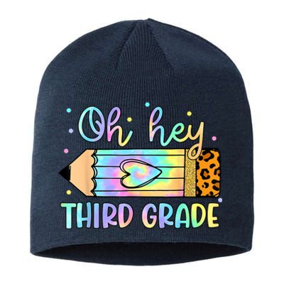 Back To School Oh Hey 3rd Grade Pencil Tie Dye Teacher Sustainable Beanie