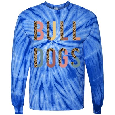 Bulldogs Team Spirit School Sports Fan Mascot Teacher Mom Gift Tie-Dye Long Sleeve Shirt