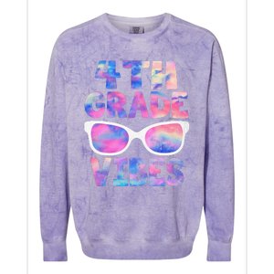 Back To School 4th Grade Vibes First Day Teacher Colorblast Crewneck Sweatshirt