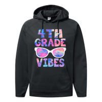 Back To School 4th Grade Vibes First Day Teacher Performance Fleece Hoodie