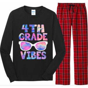 Back To School 4th Grade Vibes First Day Teacher Long Sleeve Pajama Set