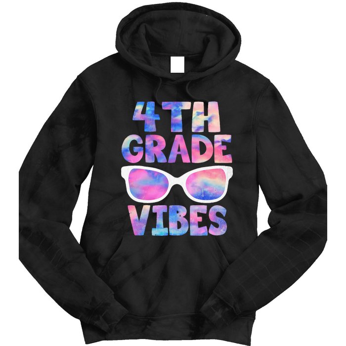 Back To School 4th Grade Vibes First Day Teacher Tie Dye Hoodie