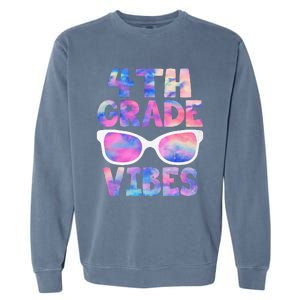 Back To School 4th Grade Vibes First Day Teacher Garment-Dyed Sweatshirt