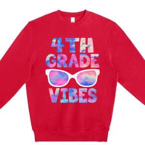 Back To School 4th Grade Vibes First Day Teacher Premium Crewneck Sweatshirt