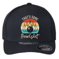 Bowling Thats Some Bowlshit Retro Bowling Lovers Bowler Flexfit Unipanel Trucker Cap