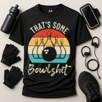 Bowling Thats Some Bowlshit Retro Bowling Lovers Bowler Cooling Performance Crew T-Shirt