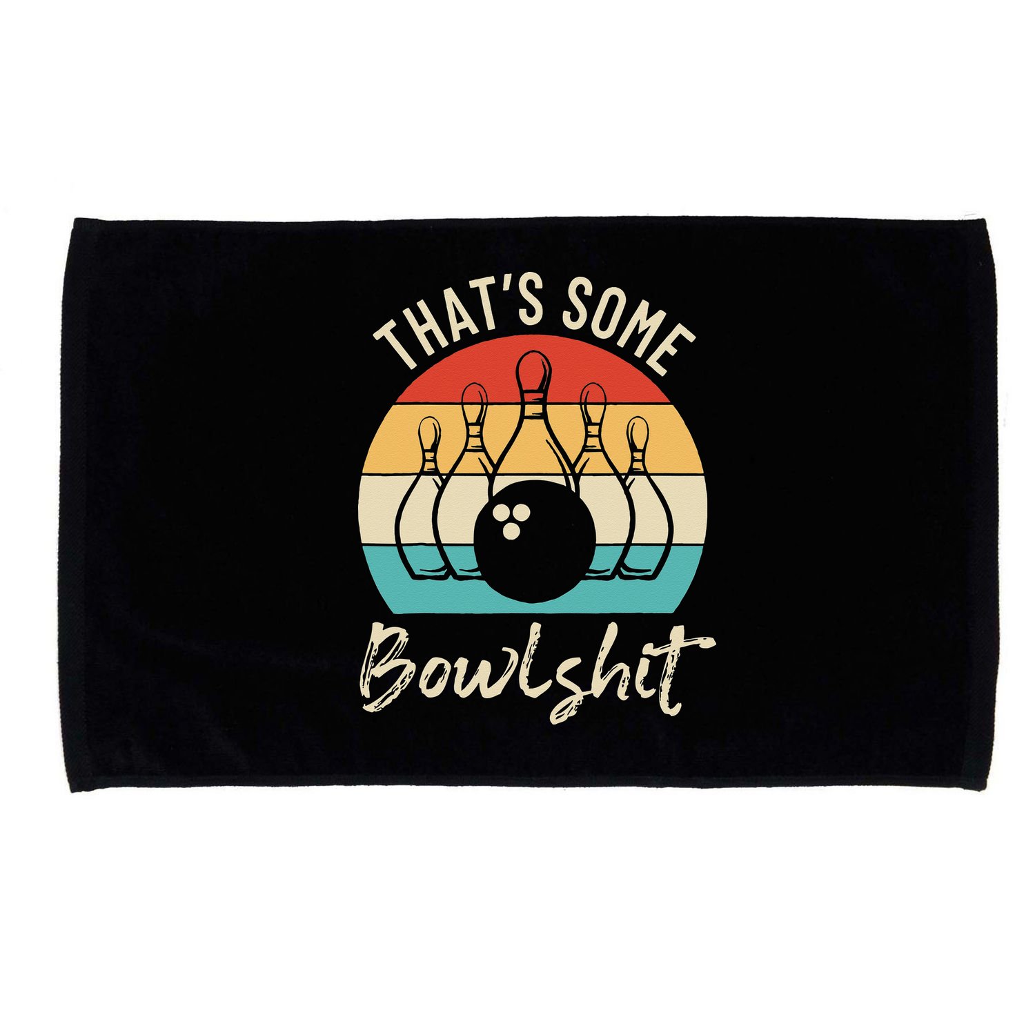 Bowling Thats Some Bowlshit Retro Bowling Lovers Bowler Microfiber Hand Towel