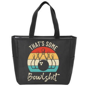 Bowling Thats Some Bowlshit Retro Bowling Lovers Bowler Zip Tote Bag