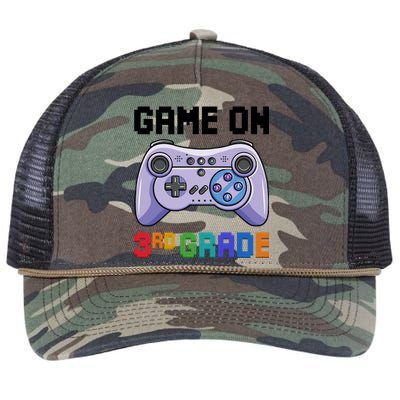 Back To School Game On 3Rd Grade Gaming First Day Of School Meaningful Gift Retro Rope Trucker Hat Cap