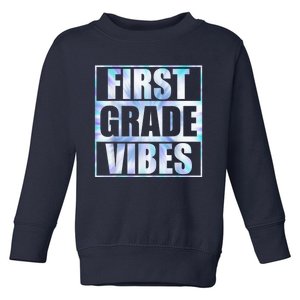 Back To School First Grade Vibes Student Teacher Wo Kid Toddler Sweatshirt