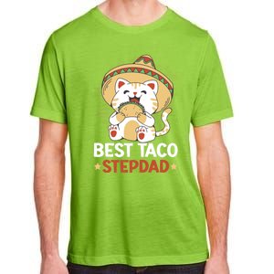 Best Taco Stepdad With A Cat For Father's Day Gift Adult ChromaSoft Performance T-Shirt