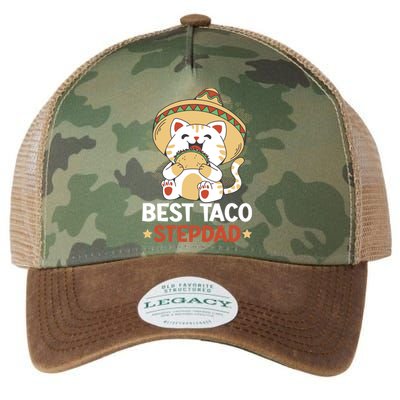 Best Taco Stepdad With A Cat For Father's Day Gift Legacy Tie Dye Trucker Hat