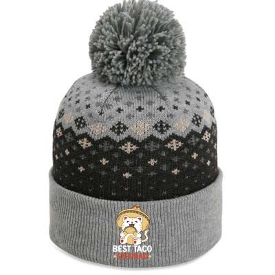 Best Taco Stepdad With A Cat For Father's Day Gift The Baniff Cuffed Pom Beanie