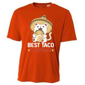 Best Taco Stepdad With A Cat For Father's Day Gift Cooling Performance Crew T-Shirt