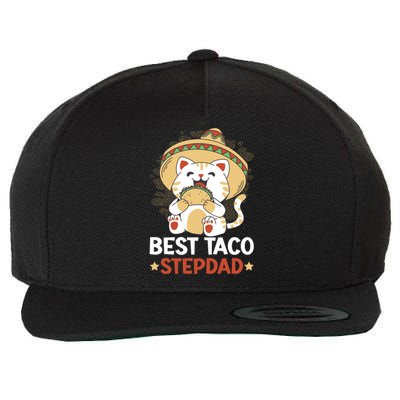 Best Taco Stepdad With A Cat For Father's Day Gift Wool Snapback Cap