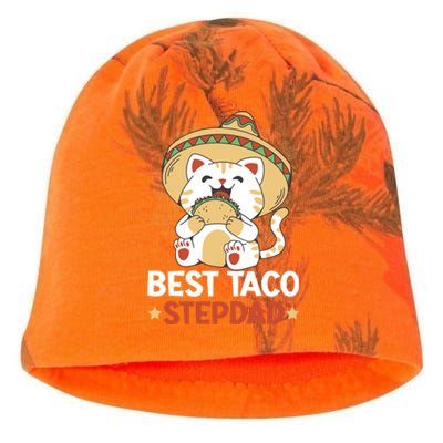 Best Taco Stepdad With A Cat For Father's Day Gift Kati - Camo Knit Beanie