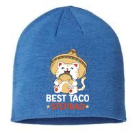 Best Taco Stepdad With A Cat For Father's Day Gift Sustainable Beanie