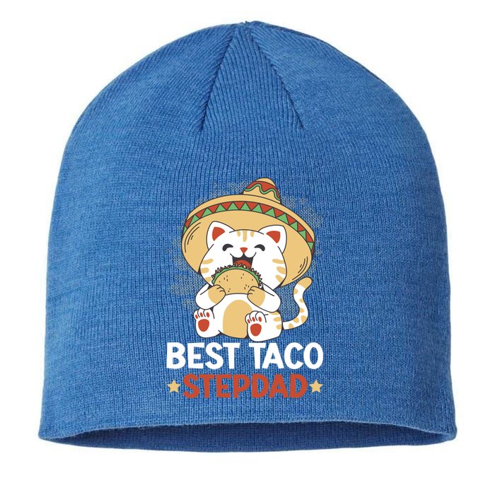 Best Taco Stepdad With A Cat For Father's Day Gift Sustainable Beanie