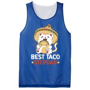 Best Taco Stepdad With A Cat For Father's Day Gift Mesh Reversible Basketball Jersey Tank