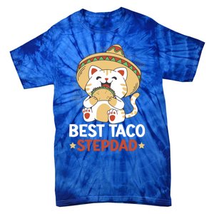 Best Taco Stepdad With A Cat For Father's Day Gift Tie-Dye T-Shirt