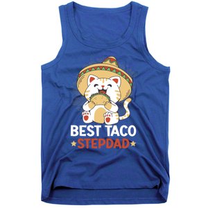 Best Taco Stepdad With A Cat For Father's Day Gift Tank Top