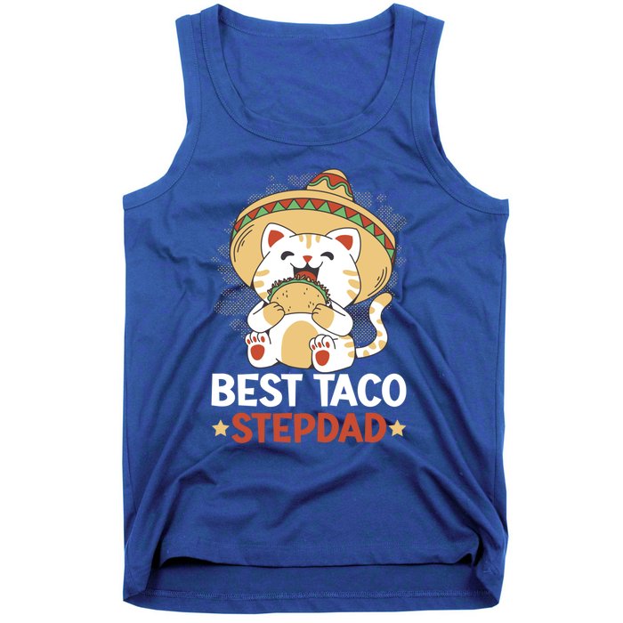 Best Taco Stepdad With A Cat For Father's Day Gift Tank Top