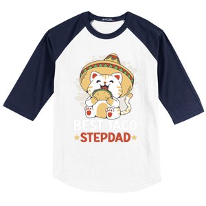 Best Taco Stepdad With A Cat For Father's Day Gift Baseball Sleeve Shirt