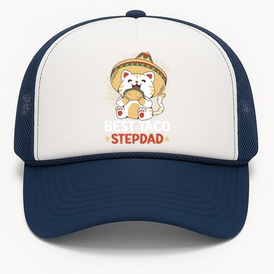 Best Taco Stepdad With A Cat For Father's Day Gift Trucker Hat