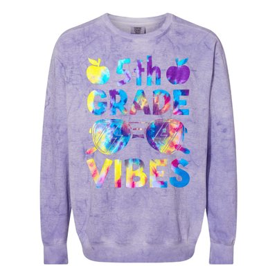 Back To School 5th Grade Vibes First Day Of School Teachers Colorblast Crewneck Sweatshirt