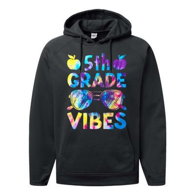 Back To School 5th Grade Vibes First Day Of School Teachers Performance Fleece Hoodie