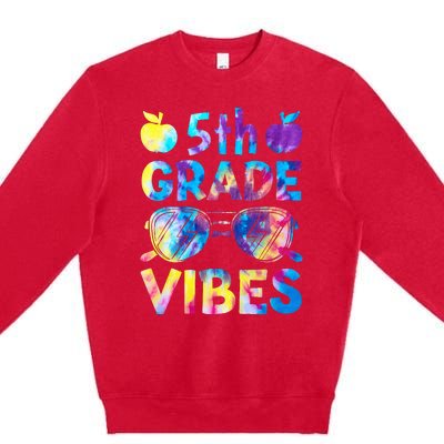 Back To School 5th Grade Vibes First Day Of School Teachers Premium Crewneck Sweatshirt