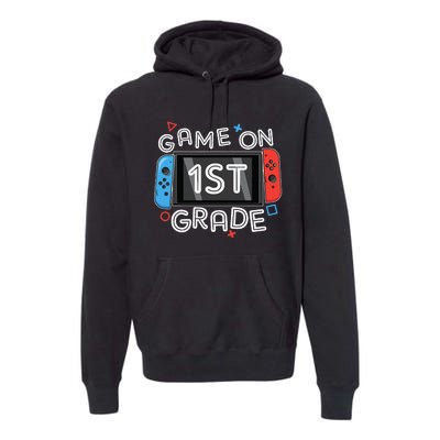 Back To School Game On 1st Grade Funny Gamer Premium Hoodie