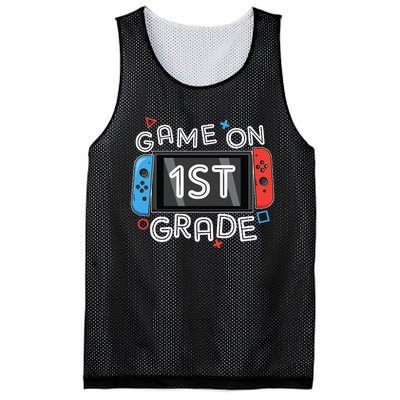 Back To School Game On 1st Grade Funny Gamer Mesh Reversible Basketball Jersey Tank