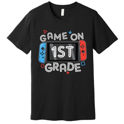 Back To School Game On 1st Grade Funny Gamer Premium T-Shirt