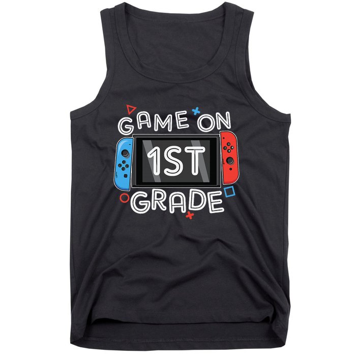 Back To School Game On 1st Grade Funny Gamer Tank Top