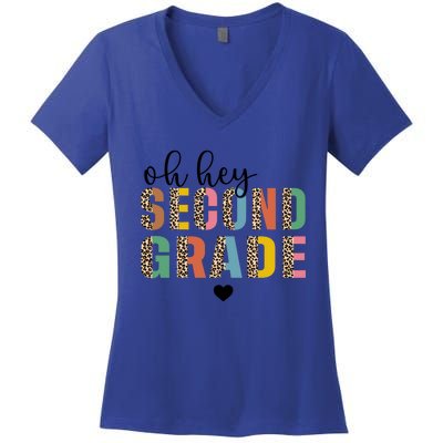 Back To School Students Teacher Oh Hey 2Nd Second Grade Cool Gift Women's V-Neck T-Shirt