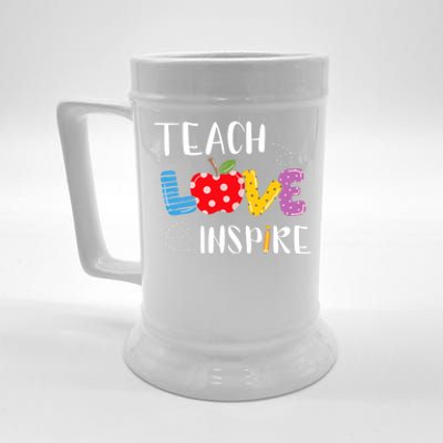 Back To School Teach Love Inspire Teaching Kindness Teacher Beer Stein