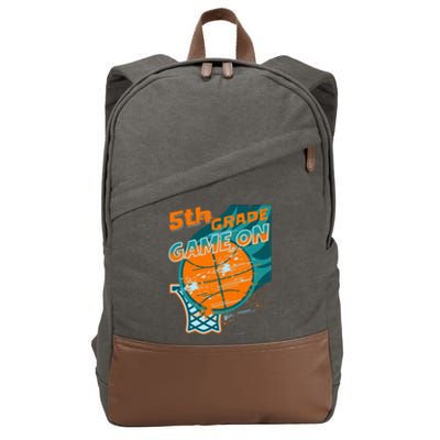 Back To School Game On 5Th Grade Student Basketball Lover Cute Gift Cotton Canvas Backpack