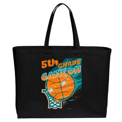 Back To School Game On 5Th Grade Student Basketball Lover Cute Gift Cotton Canvas Jumbo Tote