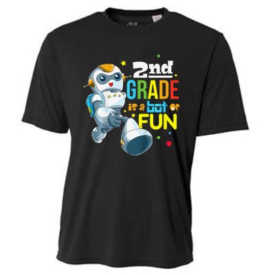 Back To School Team Second Grade Cool Robot Cooling Performance Crew T-Shirt